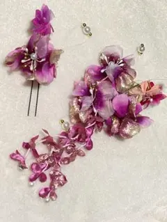 成人式♡パールとお花の髪飾りセット