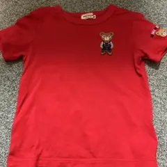ミキハウス 赤いTシャツ クマ刺繍