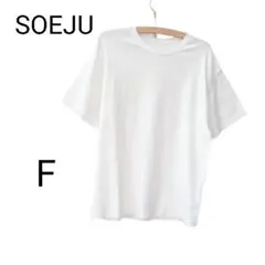 【美品】SOEJU ソージュ コットンブレンド 半袖Tシャツ ホワイト F