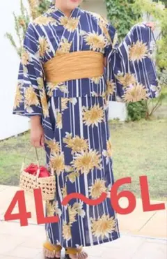 まなたしまむら Hina 浴衣 ひまわり ワンピース 4L 6L 着痩せ しまむら Hina 浴衣 ひまわり ワンピース 4L 6L 着痩せ - メルカリ