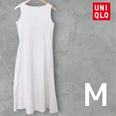 UNIQLO ウルトラストレッチエアリズムワンピース/丈短め M オフホワイト