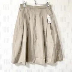 タグ付き!ユニクロ UNIQLO タックフレアスカート ひざ丈 ウエストゴム L