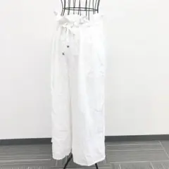 マーキュリーデュオ ワイドパンツ 白 ウエストゴム フェミニン 綺麗め 無地
