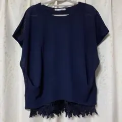 ikka　トップス　ネイビー　Mサイズ
