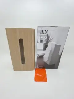 山崎実業 RIN ティッシュケース ナチュラル 7362