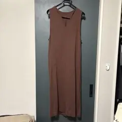(⚠️明日で終了)onetomeブラウン Vネック ロングワンピース