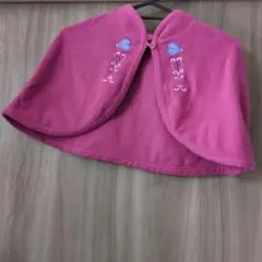 ピンク フリース ベビーポンチョ
