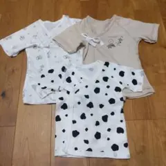 ベビー 短肌着 3枚セット スヌーピー うし柄