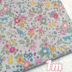 いちごとお花畑の3色のねこちゃん❤シーチング1m