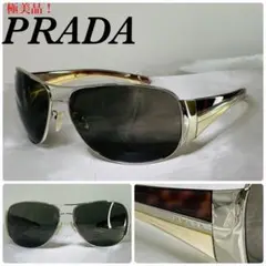 (極美品!)PRADA プラダ メタル べっ甲柄 サイドロゴ サングラス