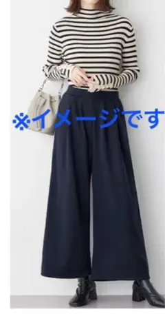 ☆最終価格☆☆☆新品☆紺　ワイドパンツ　フリースレギンス　ガウチョパンツパンツ