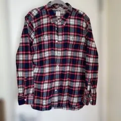 Gap ネルシャツ メンズXL ネイビー/レッドチェック