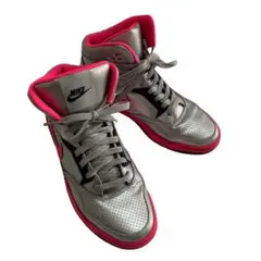 NIKE ナイキ ハイカットスニーカー シルバー ピンク 24cm