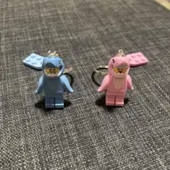 LEGO レゴ 互換 サメ ペアキーホルダー