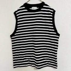 EMMA CLOTHES ボーダー ノースリーブTシャツ M 黒 白 メンズ