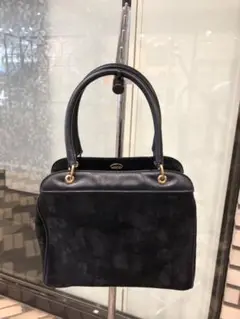 オールドグッチ 本革/スゥェードバッグ 紺