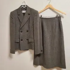 Max Mara 白タグ スカートセットアップ チェック柄 茶 38