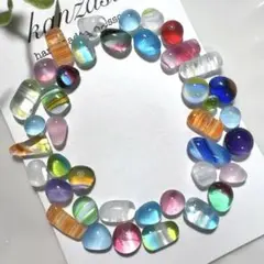 沖縄　琉球ガラス　小さめ色んな形のナギット40個セット/カラフルcolor