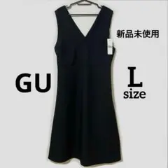 GU Vネックジャンパードレス　ブラック L 新品未使用