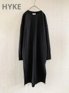 【クリーニング済】HYKEハイク ストレッチポンチ ワンピース ドレス ブラック