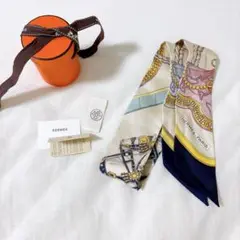 エルメス HERMES スカーフ ツイリー シルク グリーン/ホワイト