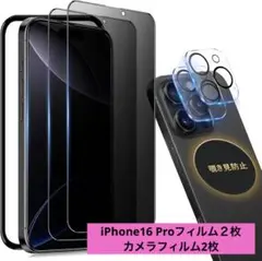 iPhone 16 Pro ガラスフィルム ２枚 カメラフィルム2枚