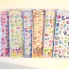 ボンボンドロップシール 　ぷくぷくシール 6枚セット　立体　3D