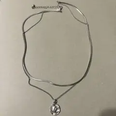 シルバー ネックレス　2連