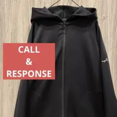 【大人気】CALL&RESPONSE ブラック フルジップ パーカー 古着 M