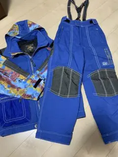 DESCENTEスキースノボウェア上下セットブルーカラー