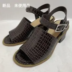【新品未使用】moussy Sサイズ　サンダル　ブラウン　エナメル