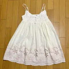 ASIAN DREAM クロッシェ 刺繍 ワンピース チュニック 綿100％