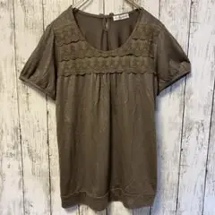 アーヴェヴェ　a.v.v standard 刺繍入り 半袖トップス　40 L