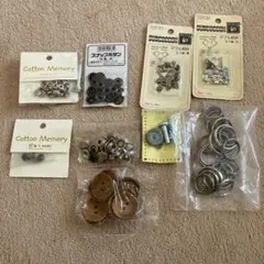 ハンドメイド材料　カシメ　スナップボタン　フック他