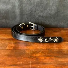『訳あり』スタッズナローベルトフラワーショート23mm 115cm34inch