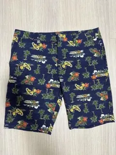 ネイビー 花柄 ショートパンツ　FILA ゴルフ　オシャレハワイ