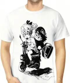 【ホワイト Mサイズ】「アラレちゃん」半袖Tシャツ おもしろ パロディ アニメ