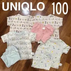 ユニクロ UNIQLO ドライパジャマ 100 4点セット ピンク ブルー