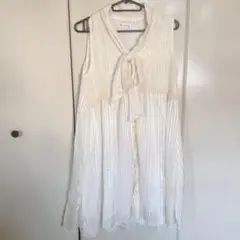 axes ノースリーブ ホワイトワンピース　フェミニン　姫ギャル　森ガール