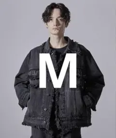 CLEL ハードフリンジデニムジャケット　ブラック　M