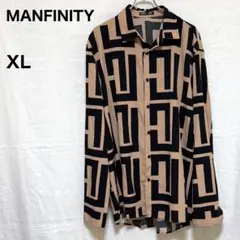 【即日発送】 MANFINITY 【XL】 総柄 シャツ 長袖 幾何学模様