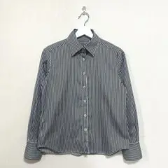 《Aquascutum》 アクアスキュータム (10) 日本製 ストライプシャツ