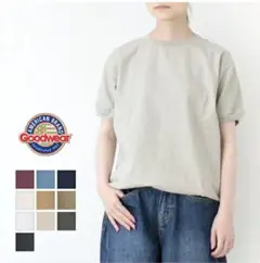 usa製 GOODWEAR 7.2ozコットンクルーネックリブTシャツ