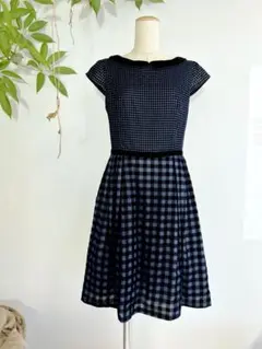 TOCCA トッカ ネイビー チェック ワンピース