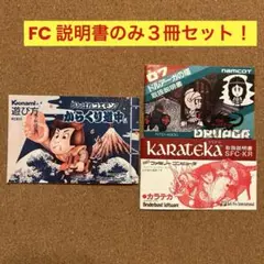 ファミコン　取扱説明書のみ３冊セット！　カラテカ　ドルアーガの塔　ゴエモン