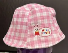 MIKI HOUSE ピンク チェック ハット