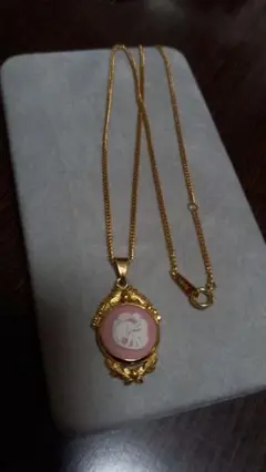 【レア?】K18 wedgwood ピンク カメオ ペンダント ネックレス