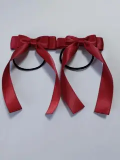 250 たれ付きヘアゴム　赤