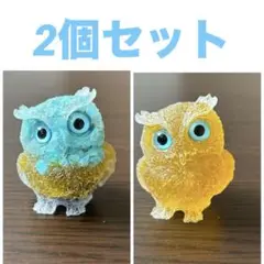 天然石 フクロウ 開運 縁起物 オルゴナイト レジン 置物 スピリチュアル 2個