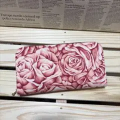 ハンドメイド長財布【薔薇】USAファブリック